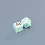 “일상 속 AI 건강 관리, 똑똑하게 챙기는 새로운 습관” Two dice with ai letters and dots